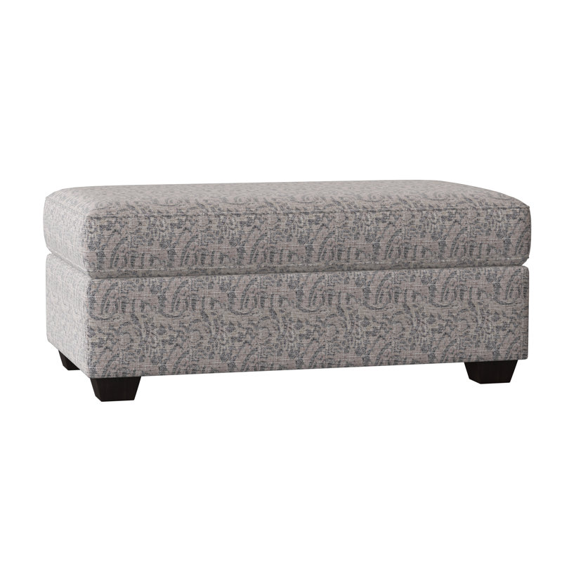  Repose-pieds rectangulaire 47 po avec rangement, Marbre gris performance, Noyer foncé