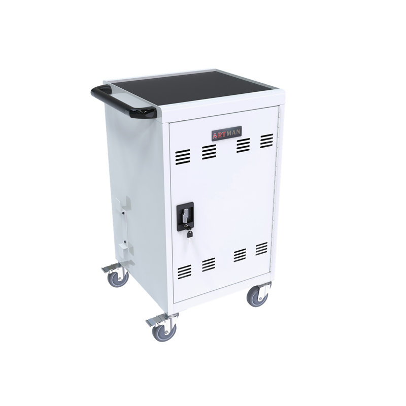 Mobile School Charging Cart Station For Chromebook, Tablet And Laptop Computer With Power Strip Included, Assembly Required