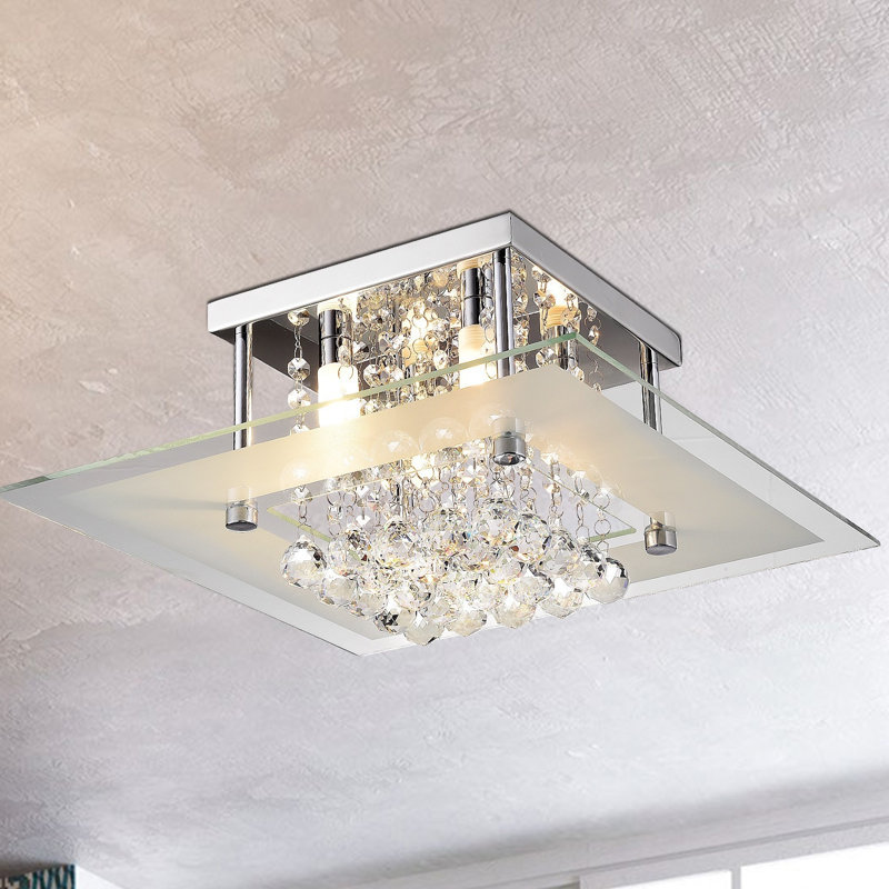 Mccool 4 - Light 15.8" Chrome Square Semi Flush Mount