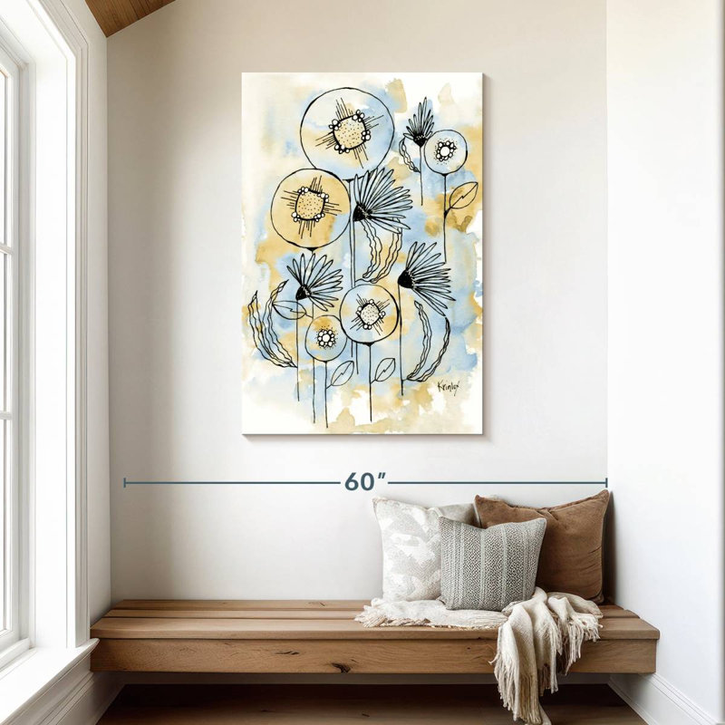 Harnek jaune et bleu II, H 45 po x l 30 po