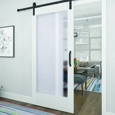 Glass Barn Door without Installation Hardware Kit