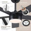 Ventilateur de plafond moderne 46 "avec lumières et télécommande-771926024