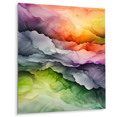 Ink Ripple Of Cloud Ink II - Abstract Metal Wall Decor, Liquid Ink Abstract Metal Print