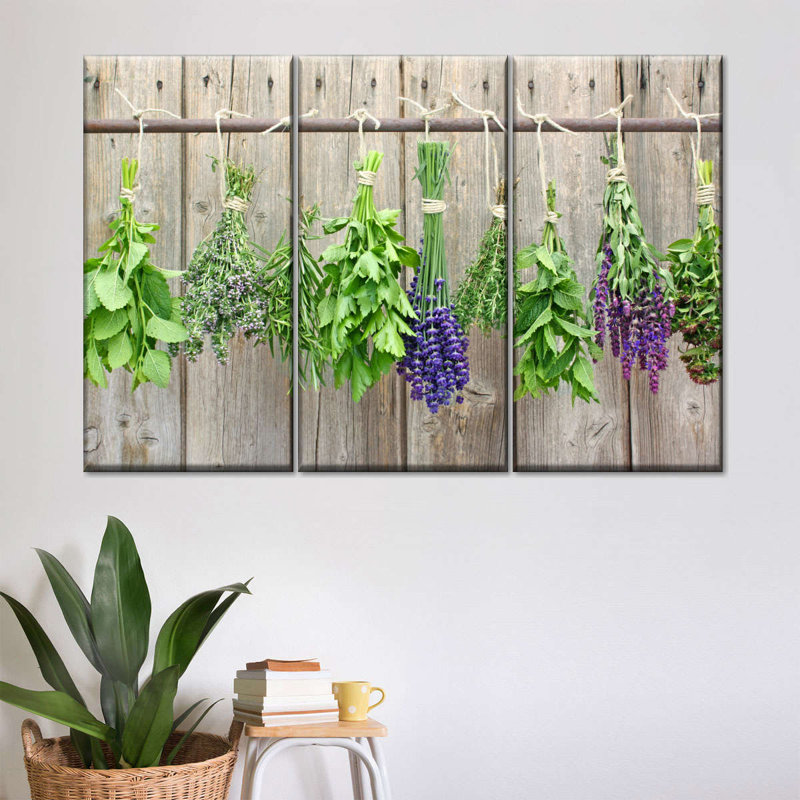 " Culinary Herbs " 3 - Pieces, 24" H x 38" W x 1.25" D