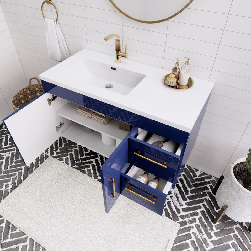 Ensemble de meuble-lavabo simple 42 po Trevah, Bleu nuit