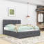 Grand lit plateforme tapissier avec tête de lit capitonnée, lit simple TG et tiroirs-850244732