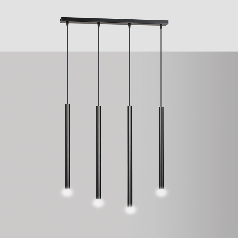 Anna-Leigh 4 - Light Cluster Cylinder Pendant, Black