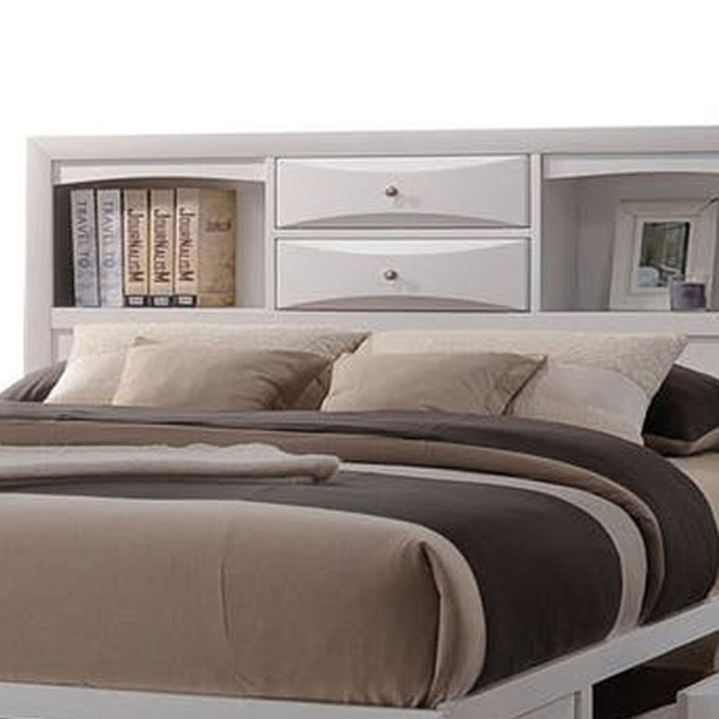 Queen Bed W/Storage Spacious Bookcase Storage Bed – Functional Bedroom Furniture With 8 Drawers, Platform Design & Ample Organization