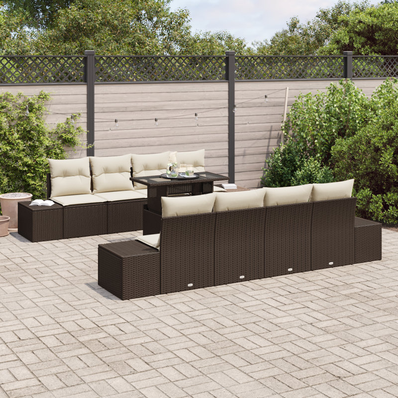 294cm Wide Patio Sofa with Cushions