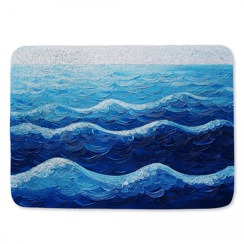 Tapis de bain Ocean Waves, L 34 po