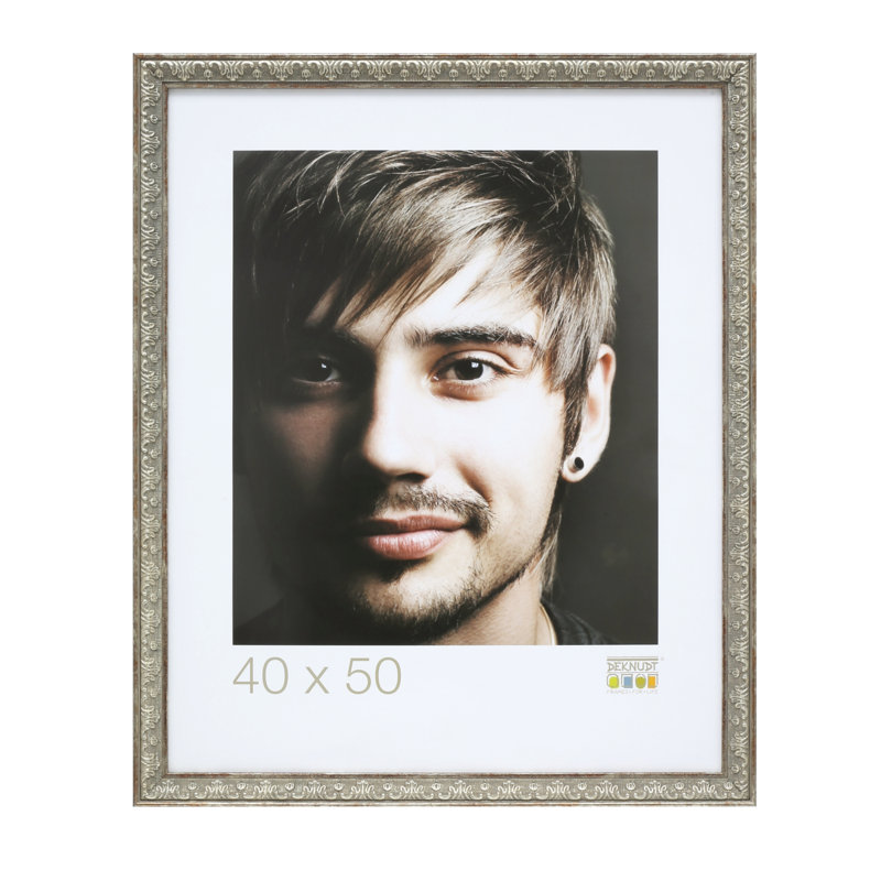 Farner Embossed Picture Frame, 33.6cm H x 27.6cm W x 2.2cm D, Off White