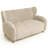 Compact Sofas, Chenille Fabric Loveseat, Modern Curved Back for Home