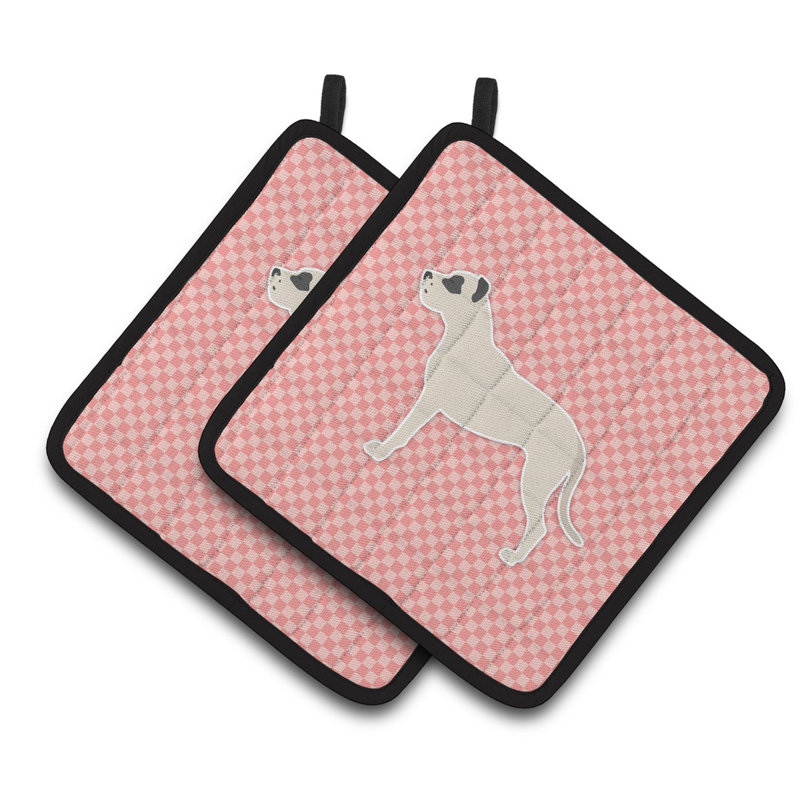 Cuisinier poignée à damier pour chien east urban home, Rose