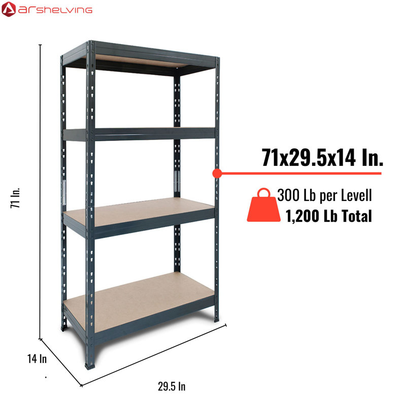 Étagère AR de conception industrielle durable et élégante pour la maison, le bureau et le support de garage, Gris foncé mat