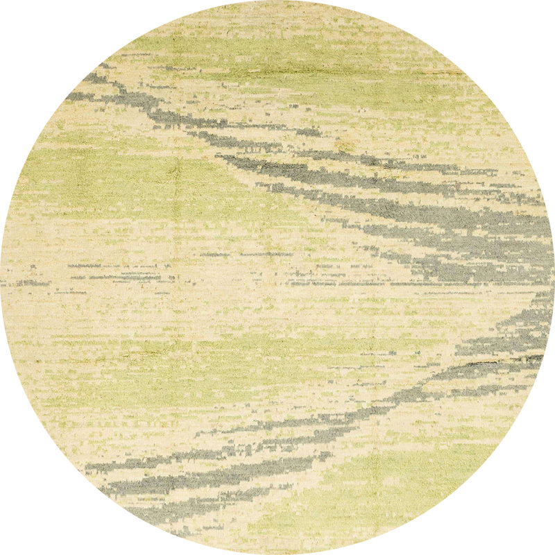 Tapis abstrait moderne et abstrait, Rond 6 pi