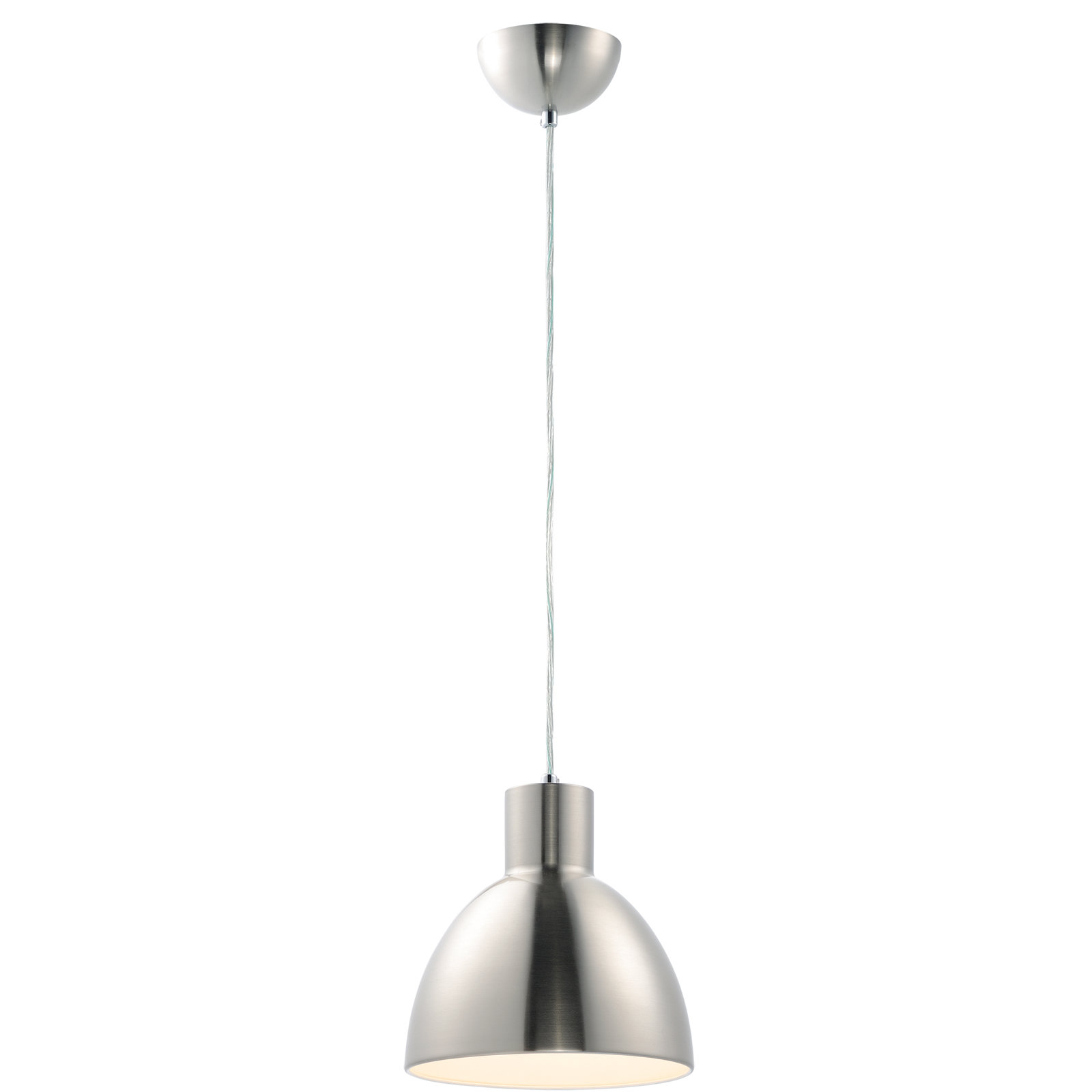 Wava 1-Light Single Dome Pendant, Satin Nickel, 13.75" H x 13.75" W x 13.75" D