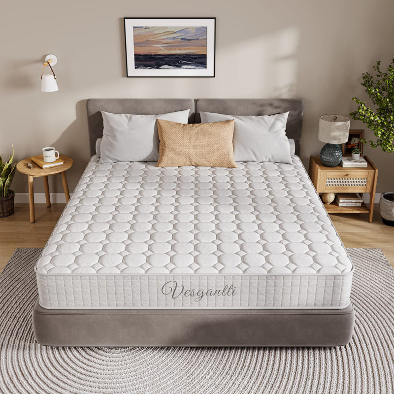 Vesgantti Innerspring / Coil Mattress, European Kingsize (160 x 200 cm)-White
