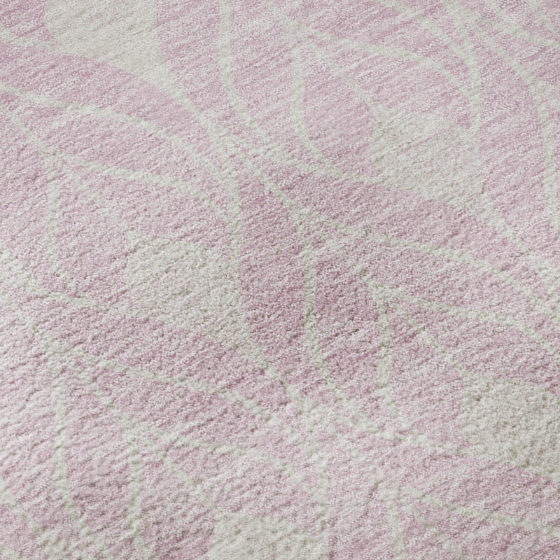 Premium Machine Washable Prisco Pink Rug, Rectangle 5' x 7'6"