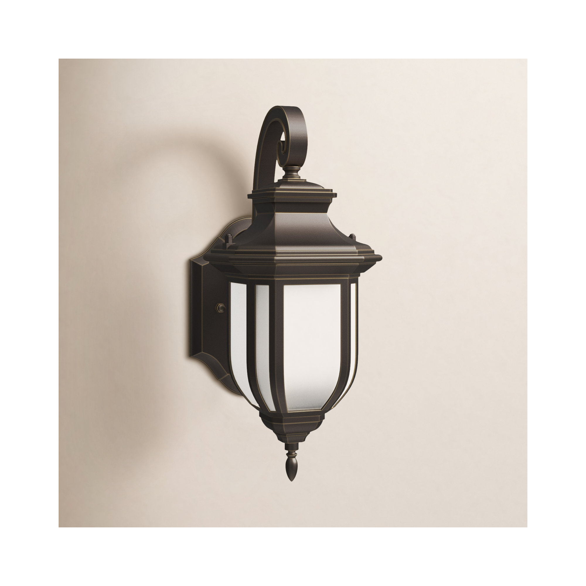 Carterton Single Light Outdoor Aluminum LED Wall Light, Yes, 14.63" H x 6.38" W x 8.5" D, Antique Bronze