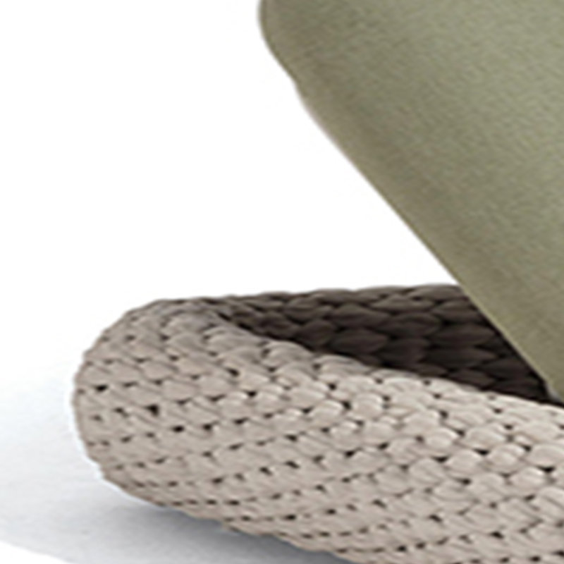 Outdoor Chaise Lounge With Woven Rope And Aluminu Outdoor Chaise Lounge , Cushion Included, Green, Gray