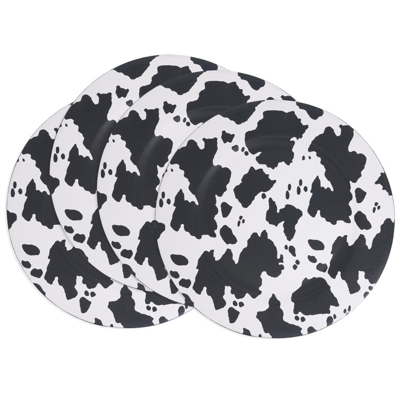 Cow Spot Pattern Charger Plate (Set of 4)