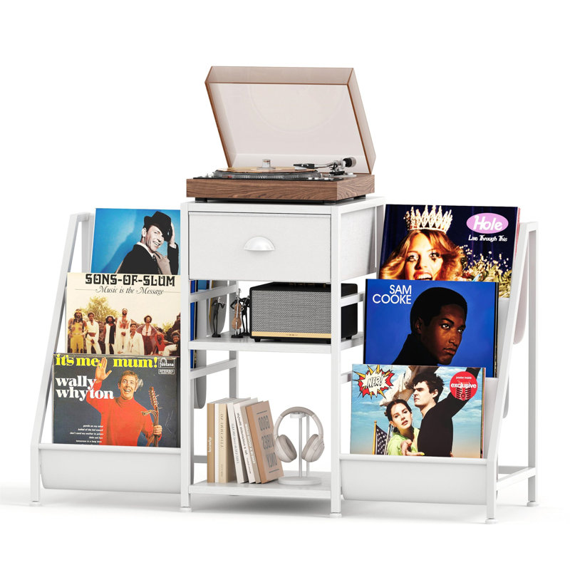 69cm H Media Shelves, White