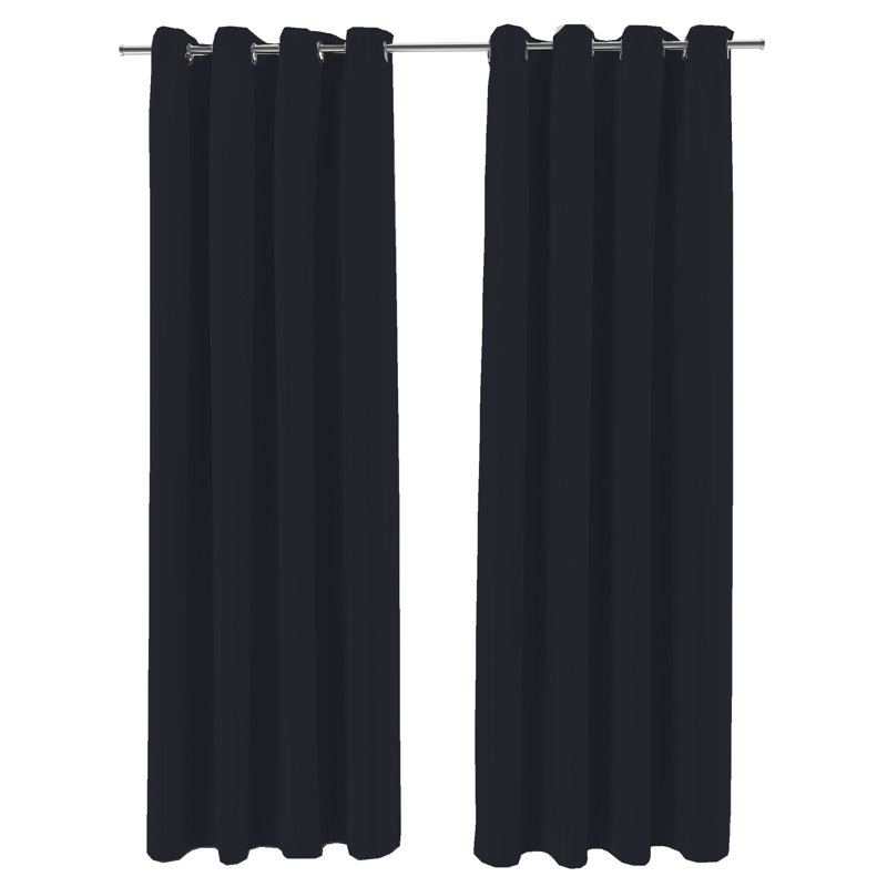 Solid 54" x 84" Grommet Semi-Sheer Outdoor Curtain Panel, Solid Multicolor, 54" W x 84" L