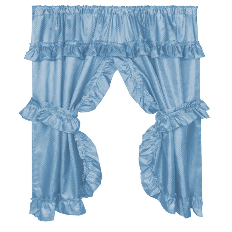 Panneaux de rideaux semi-diaphanes Catriona, Bleu clair
