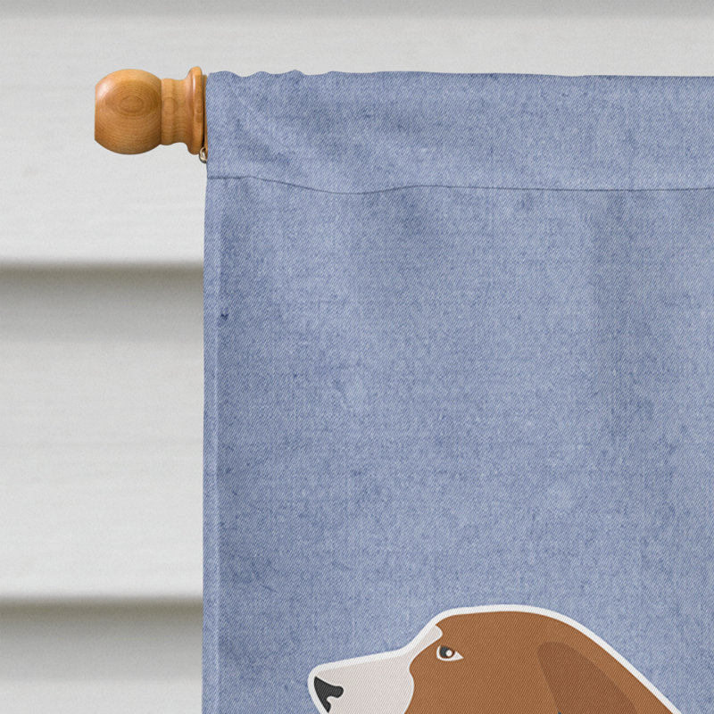 Polyester 2 côtés 40 x 28 po welcome drapeau maison, Foxhound américain brun