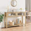 Table d'appoint rustique 43 po avec 2 tiroirs en verre, tablette de rangement ouverte, entrée moderne et décoration de salon Rustic Farmhouse Console-512469388