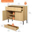Buffet 31,5 "avec rangement - console en bois avec crédence, 1 tiroir et 2 portes, rangement pour bar à vin et bar à vin - style campagne moderne pour la salle à manger ou le salon-1460506341
