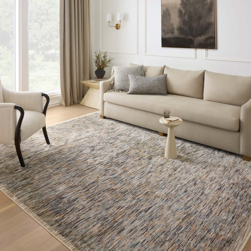 Machine Woven Polyester Area Rug in Gray, Rectangle 2'3" x 3'10"