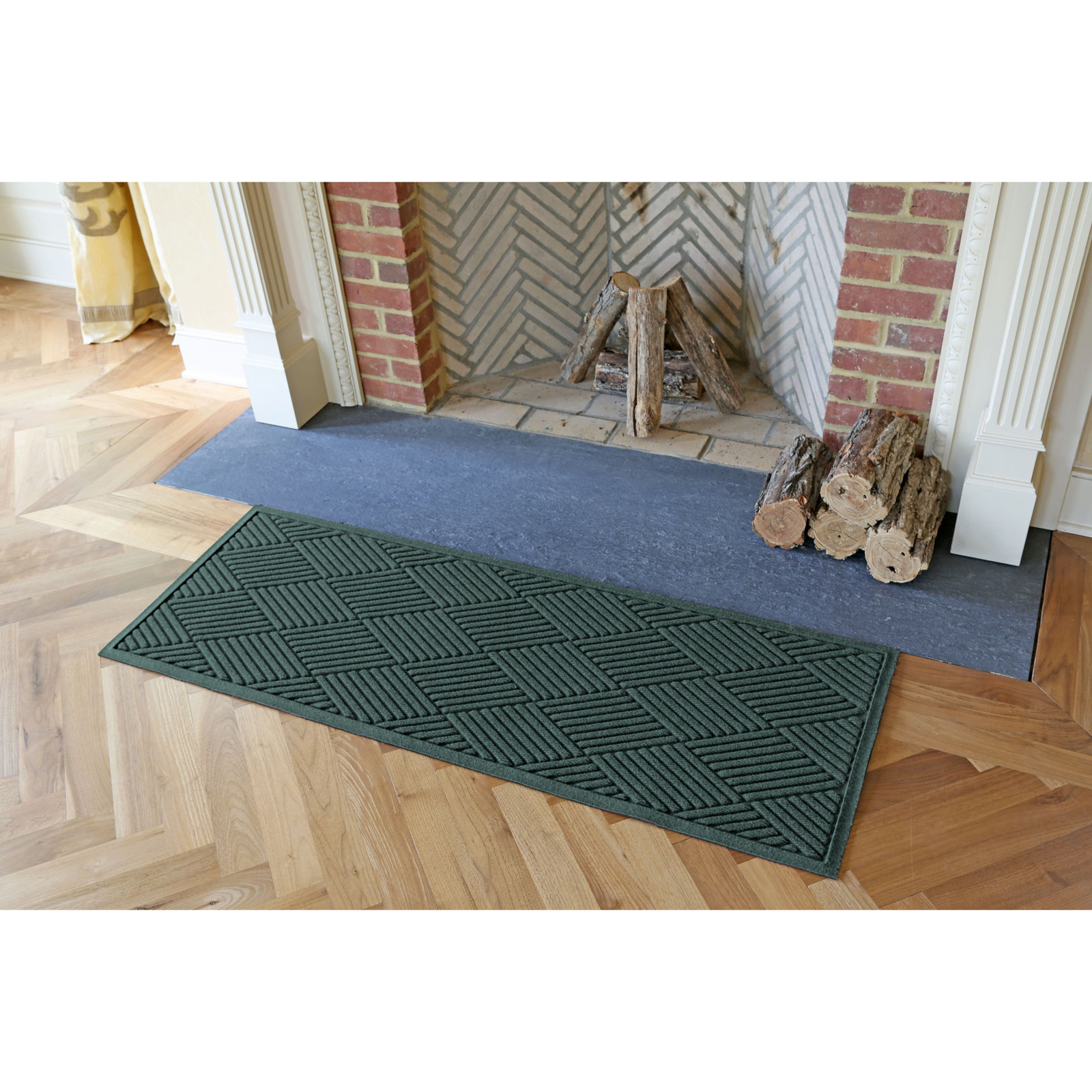 WaterHog Diamonds Non-Slip Doormat, Dark Brown, Runner 3' x 12'