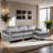 Saidel Velvet L-Shaped Sectional Reversible-94407054