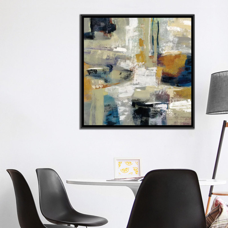 Pleine lune I - impression sur toile tendue, H 37 po x l 37 po x P 1,5 po, Toile avec cadre noir, Pas de tapis