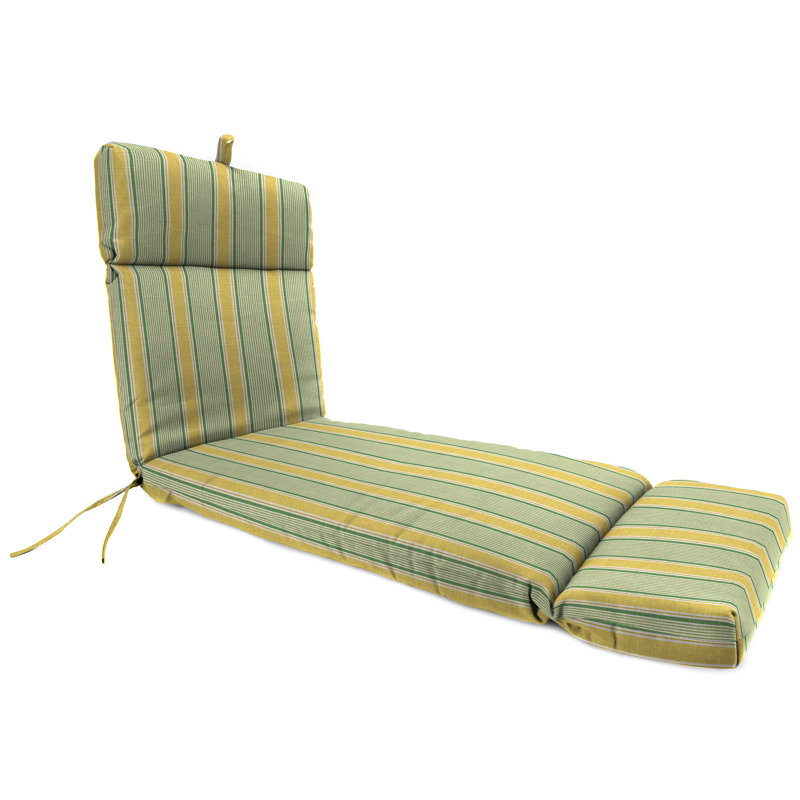 72" x 22" Outdoor Chaise Lounge Cushion with Ties and Loop, Corky Stripe Wheat