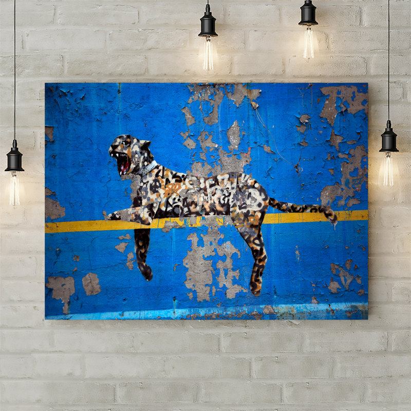 Banksy Bronx Zoo Leopard by Banksy - Wrapped Canvas Print, 20.5cm H x 30.5cm W x 3.8cm D