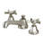 Kingston Brass Hamilton Two-Handle 3-Hole Deck Mount Widespread Bathroom Faucet with Brass Pop-Up Drain-113043279-50824212