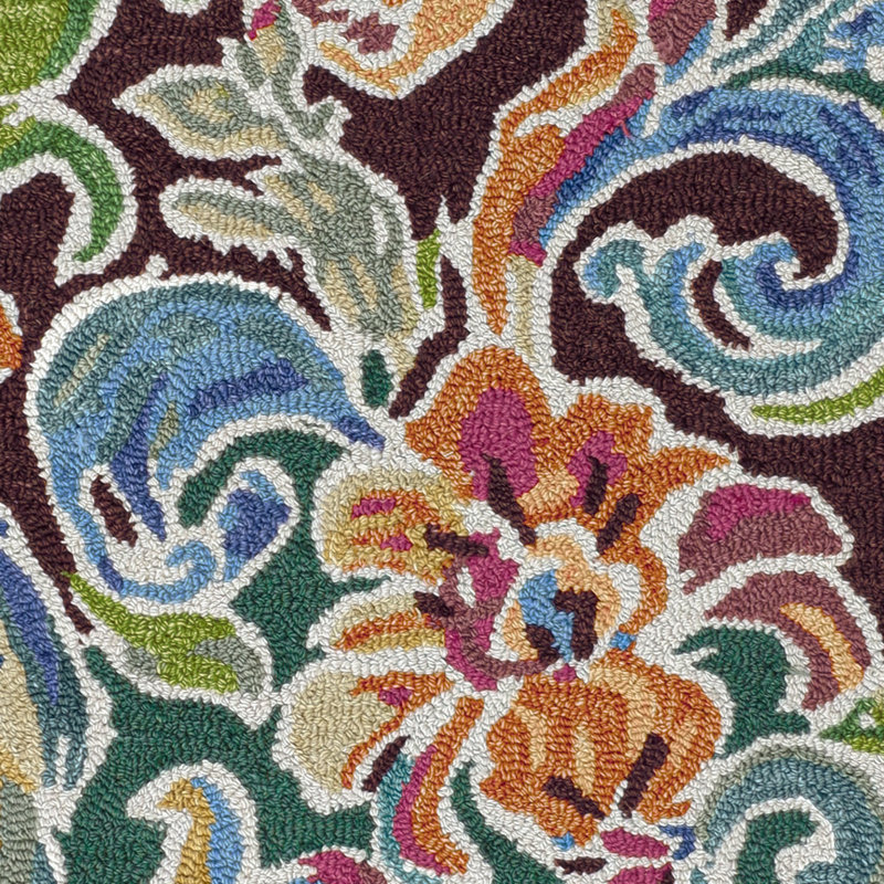 Soiree Floral Handmade Tufted Wool Burgundy Area Rug, Rectangle 5' x 8'