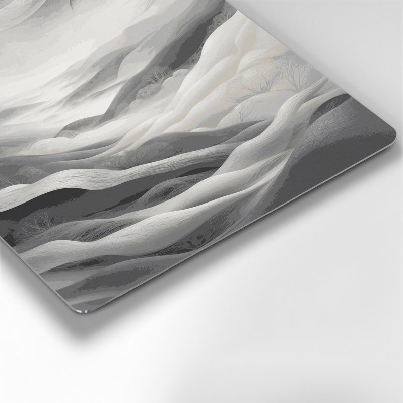 Abstract Landscape 82 Grey Metal Wall Art