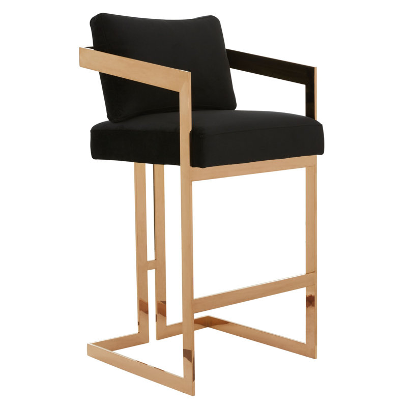 Upholstered Stool, Black