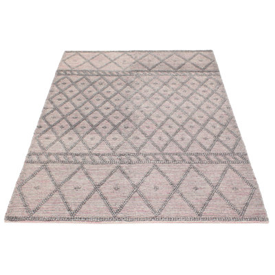 Tapis gris nouvel âge en laine 6 pi 1 po x 8 pi 8 po Dekwon