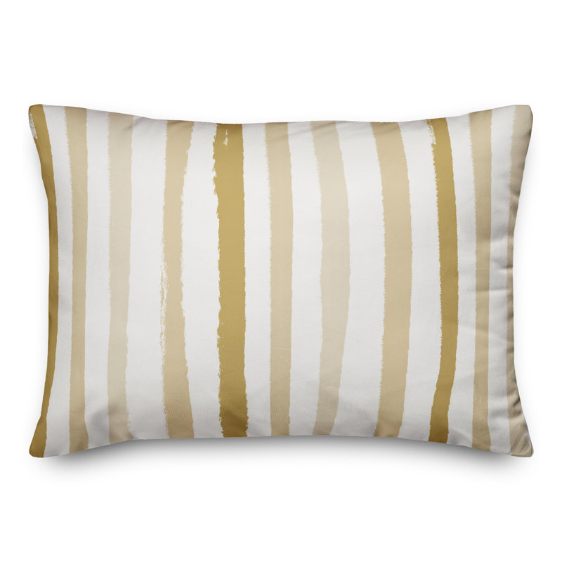 Housse et insert de coussin rectangulaire d'extérieur Vertical Strokes 17, Jaune