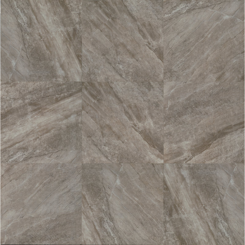 Stone Mountain 24" x 24" Porcelain Field Tile in Gris, Gris