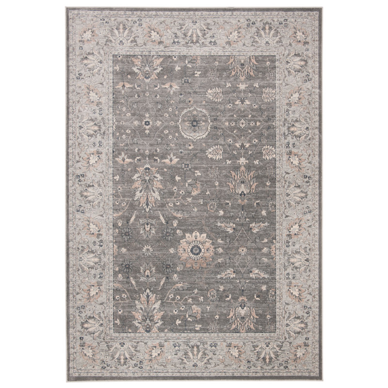 Saltville Floral Viscose Hand Woven Area Rug, Rectangle 99 x 140 cm