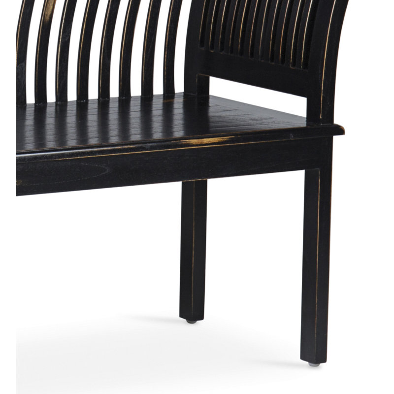 Solid Wood Bench, Aged Black
