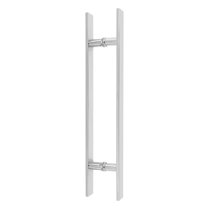 Poignée de porte à double face en acier inoxydable, paire de poignées de porte de grange coulissantes à pousser, poignée de porte en forme de H commerciale (23,43 x 1,6 x 5,91 po)