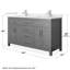 Meuble-lavabo double autoportant de 60 po avec plateau en quartz Beckett-108351917-108351918-108351923