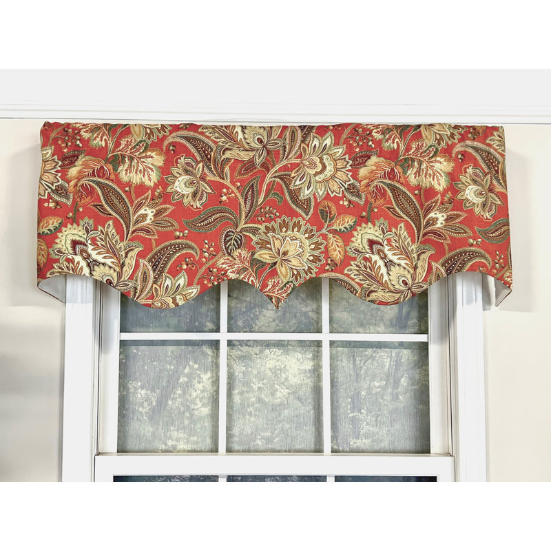 Cotton Paisley Pointed Window Valance, Pompeii