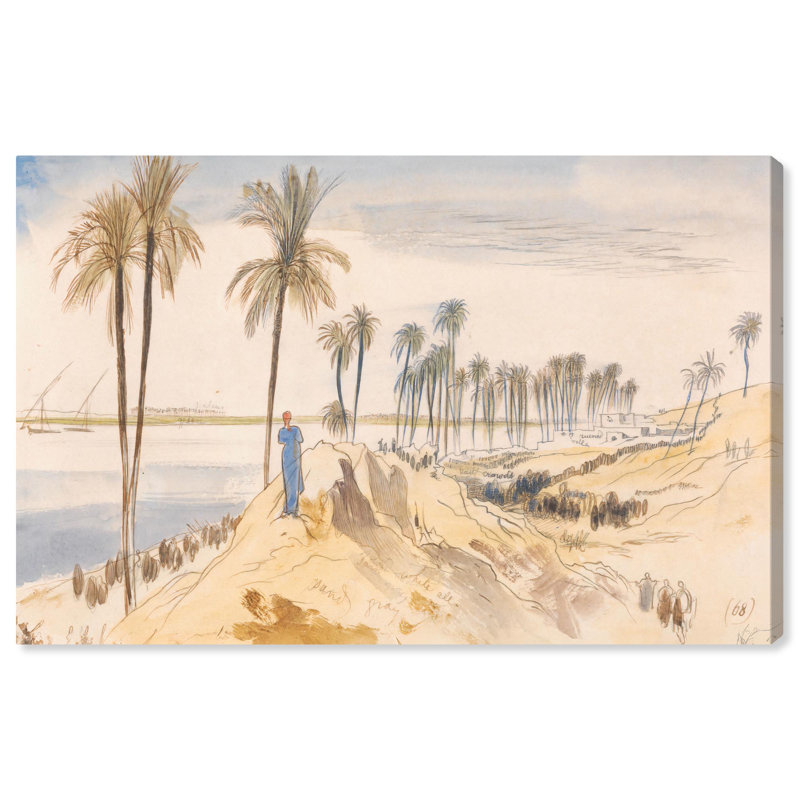 Sand in a Sea Coastal Canvas Art in Beige and Blue